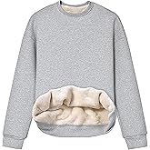 Yeokou Womens Winter Crewneck Sweatshirt Sherpa Fleece Warm Heavyweight Pullovers