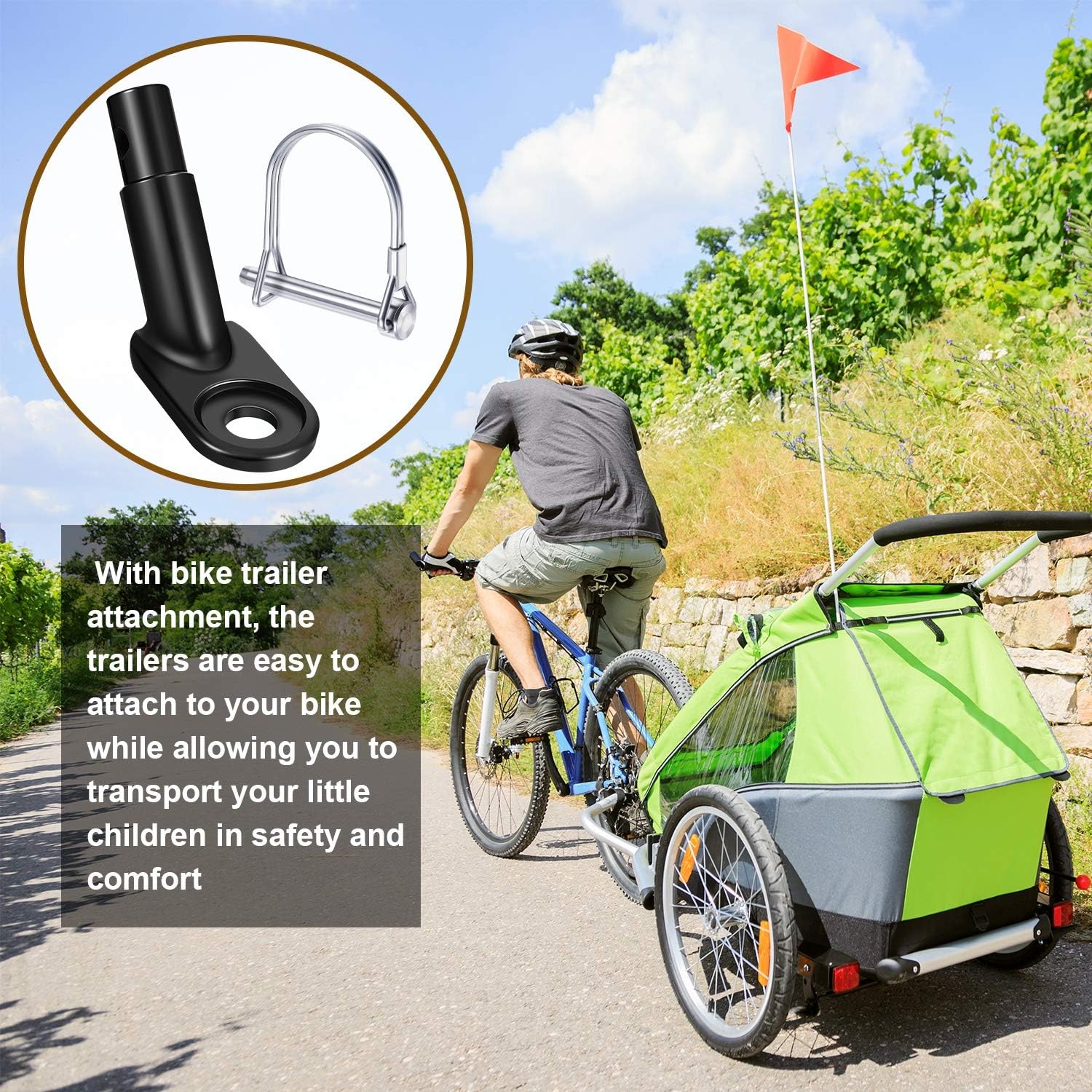 2 Styles 4 Set of Bicycle Trailer Coupler Bike Trailer Hitch Connector