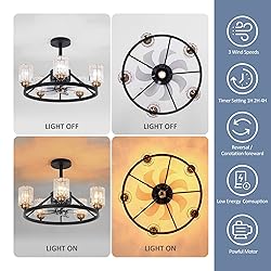 KINGTORO Chandelier Fan,Chandelier Ceiling Fans