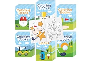 X1zuue Golf Coloring Books for Kids - 24Pcs Bulk Sports Golf Theme Mini Coloring Booklet DIY Art Drawing Book for Toddlers Holiday Birthday Party Goodie Bags Stuffers Sunday School Classroom Favors