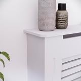 Vida Designs Milton Radiator Cover White Small Horizontal Slat Modern view 3