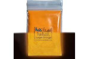 THE AVID COLORIST- Glow Powder- Fluorescent Orange in Daylight/Orange Yellow Glow in Dark- 1oz (30g) Glow in The Dark Pigment Powder for Resin, Slime, Nail Polish, Coatings, Paint, Acrylic Powder