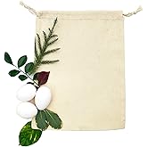 Pack of 100 - 4x6 inches - 100% Cotton Organic Muslin Bags - GOTS Approved