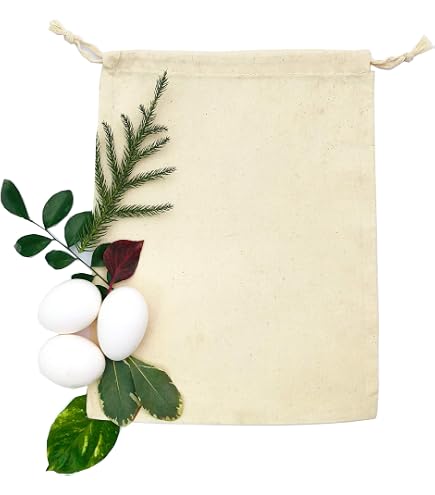 Lot De Sacs En Mousseline De Coton Naturel 8x12 Pouces - Double Cordon, Neufs, Pour Emballage Cadeau