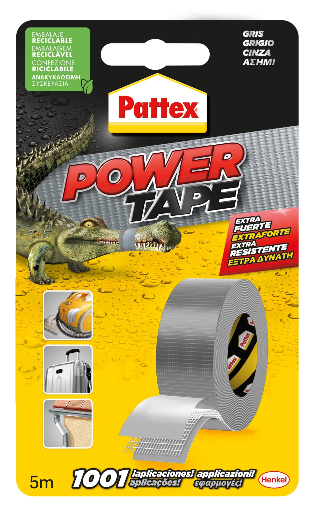 Pattex Power Tape All Purpose Masking Tape, 5 m, Grey