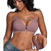 DEANGELMON Front Closure Bras for Women Racerback Bra No Underwire Seamless Push Up T-Shirts Bras Supportive Womens Bralettes