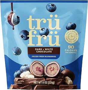 Tru Fru, Frozen, Blueberries In White And Dark Chocolate, 8 Ounce