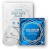 Welaroise Bio Protein Collagen Hydrogel Deep Face Mask +35% More Collagen, Intense Hydration & Moisturization, Firming, Anti-Aging, Skin Renewal, Korean Skincare (Pack of 5)