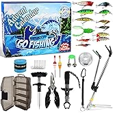 Einailvk Fishing Advent Calendar 2025 for Adult Men Teen Boys, 24 Days Fishing Tackle Accessories Kit Christmas Countdown Fishing Gifts with Fishing Lures for Dad Husband Boyfriend Fish Lovers