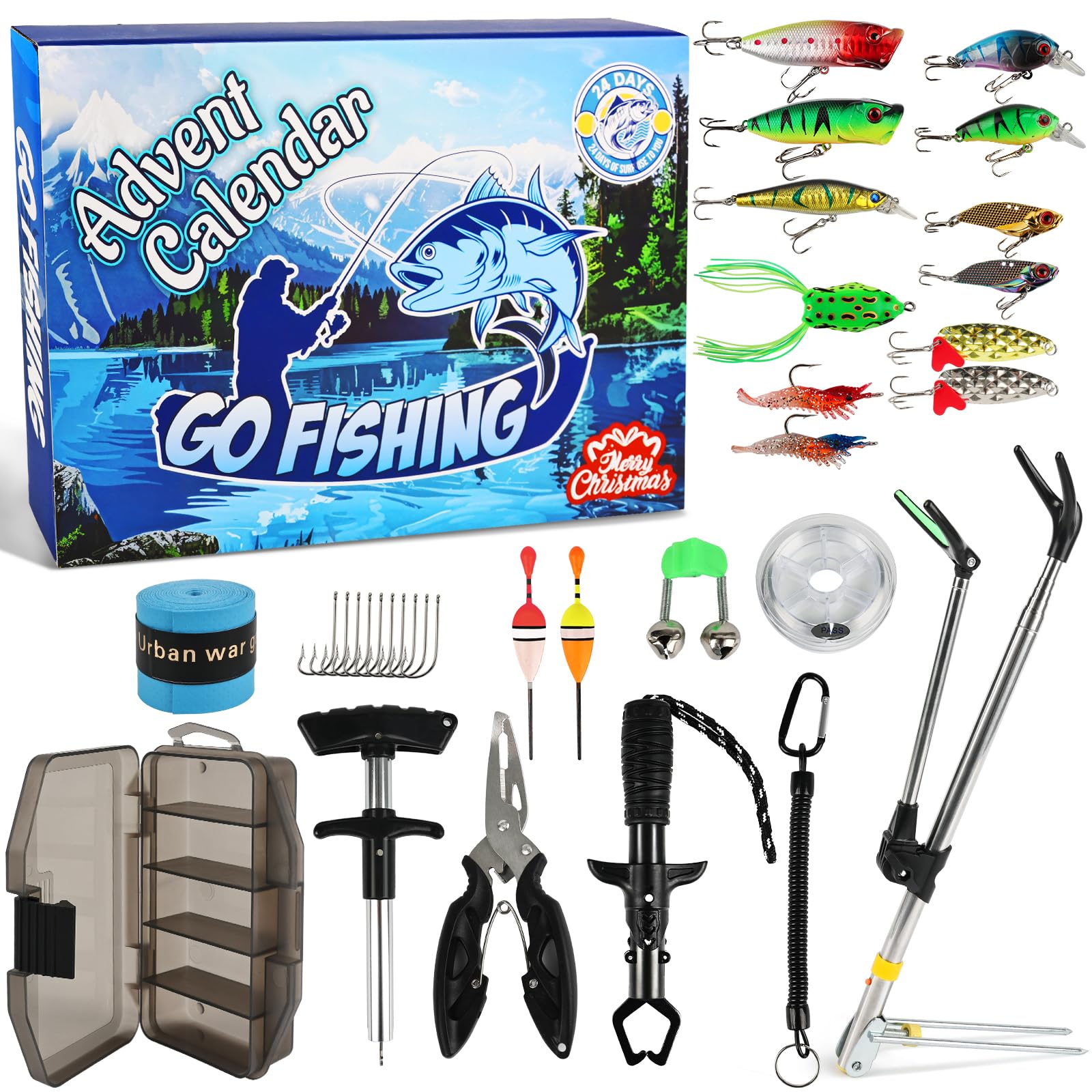 Photo 1 of *FACTORY SEALED* Einailvk Fishing Advent Calendar 2025 for Adult Men Teen Boys, 24 Days Fishing Tackle Accessories Kit Christmas Countdown Fishing Gifts with Fishing Lures for Dad Husband Boyfriend Fish Lovers