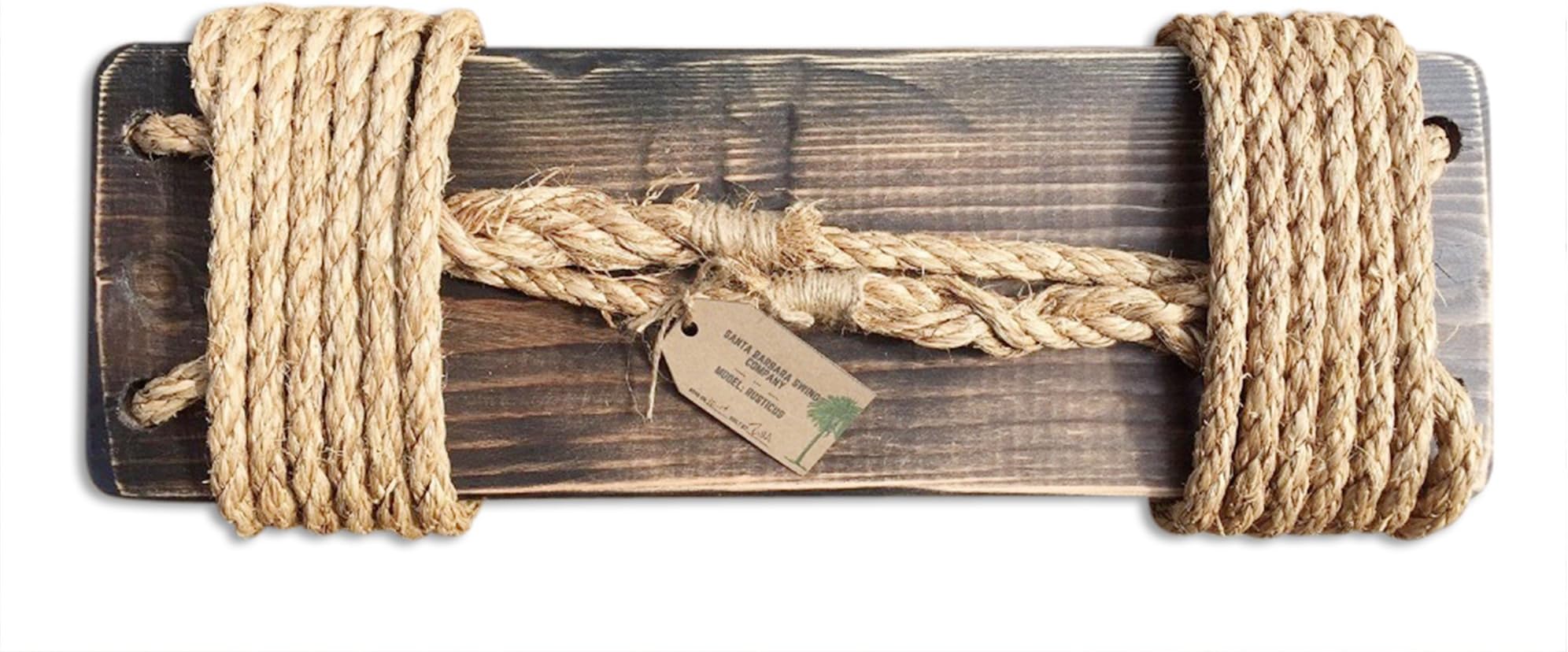 Rustic Tree Swing. 12 Ft of Natural Rope & Easy Hanging Hardware. for Adults or Kids.
