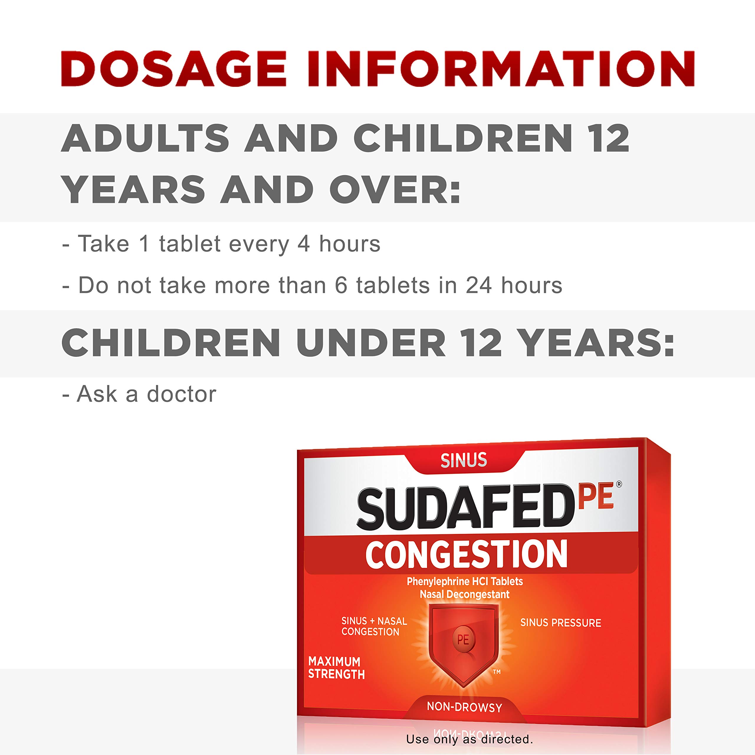 Sudafed PE Sinus Congestion Maximum Strength NonDrowsy Decongestant