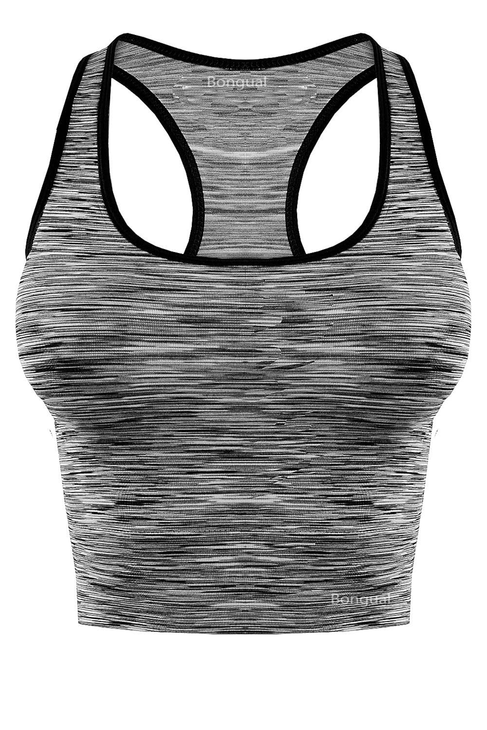 Bongual Damen Slim Fit Running-Tanktop Kurzes Sporttop mit Ringerr/&uuml;cken Kurztop