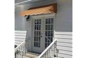 Easyawn Door and Window Sunbrella Canvas Awning / 5 Colors and 3 Sizes/Classic Awning (Linen 8 feet Wide)