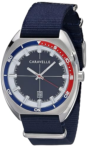 Caravelle by Bulova Retro Quartz Mens Watch, Stainless Steel with