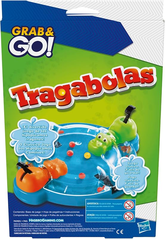 Engolidores de Bola Agarrar e Gotar, Hipopótamos de Brinquedo, Habilidade e Estratégia, 2 Jogadores, Edição de Bolso, Ideia de Presente para Rapazes e Raparigas a partir dos 4 anos