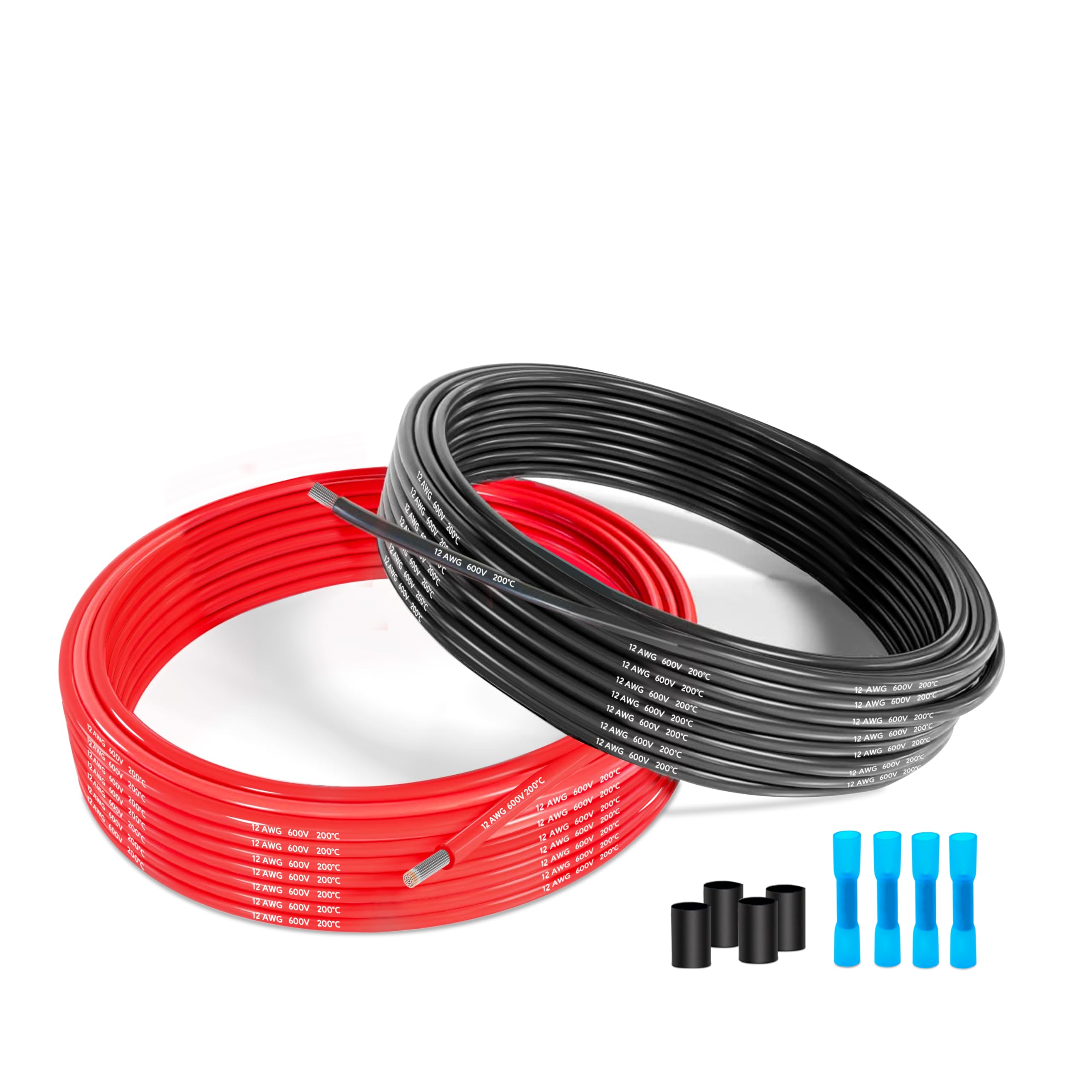 Electrical Wire,12 Gauge Silicone Wire-THUN-CT 3.33mm² 12 AWG Electrical Cable 78.7FT Length[39.4ft Black and 39.4ft Red]-Flexible, High Temperature, and Corrosion-Resistant
