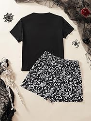 Laqeyko Halloween Skeleton Hands Heart Sign Pajamas