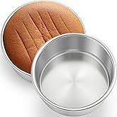 Leonyo 6 Inch Small Cake Pans Round, 2 Pack Stainless Steel Smash 6Inch Round Cake Pan Tins Set for Baking, Metal Circle Layer Tin for Birthday Wedding Party, Dishwasher Oven Safe