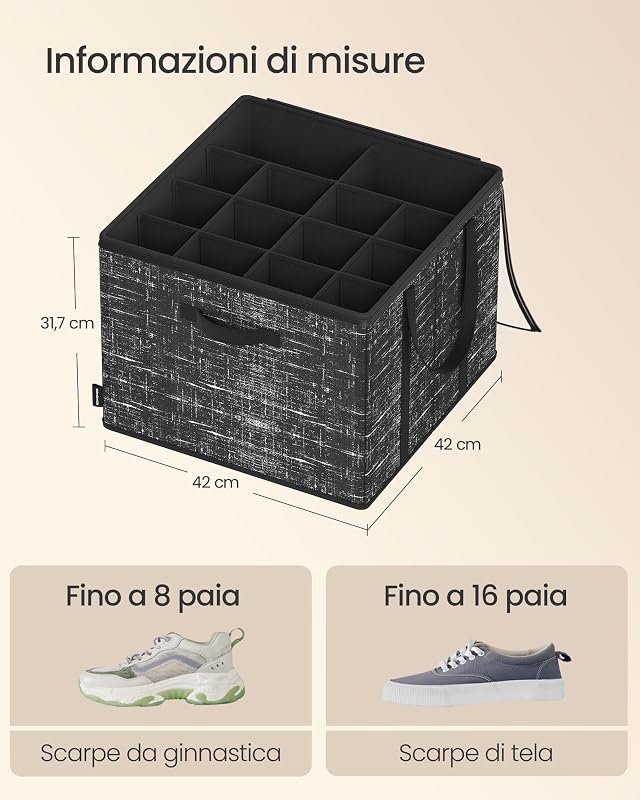 Organizer Scarpe, 1 Pezzo, Coperchio Trasparente, Maniglie