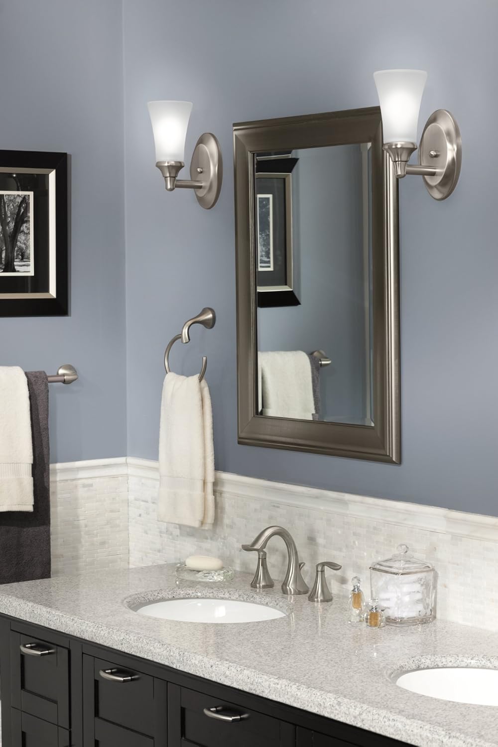Moen T6420 Eva Two-Handle High-Arc 8-Inch Widespread Bathroom Faucet, Valve Required, Valve Required, Chrome - Widespread Faucet - 