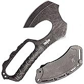 NLX 10.5&rdquo; Black Stonewash Fixed Blade Machete Axe. Full Tang Hatchet. Outdoor Stainless Steel Tools with ABS Sheath. Durable Gear for Camping, Hiking, Bushcraft, EDC Use