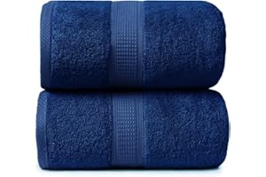 Ariv Premium Jumbo Bath Towels Pack of 2, Beach Towel, Extra-Large Bath Sheets, 100% Cotton, Super Soft, Highly Absorbent, Quick Dry, Durable, Great Value & Quality, Perfect for Home & Bathroom- Denim