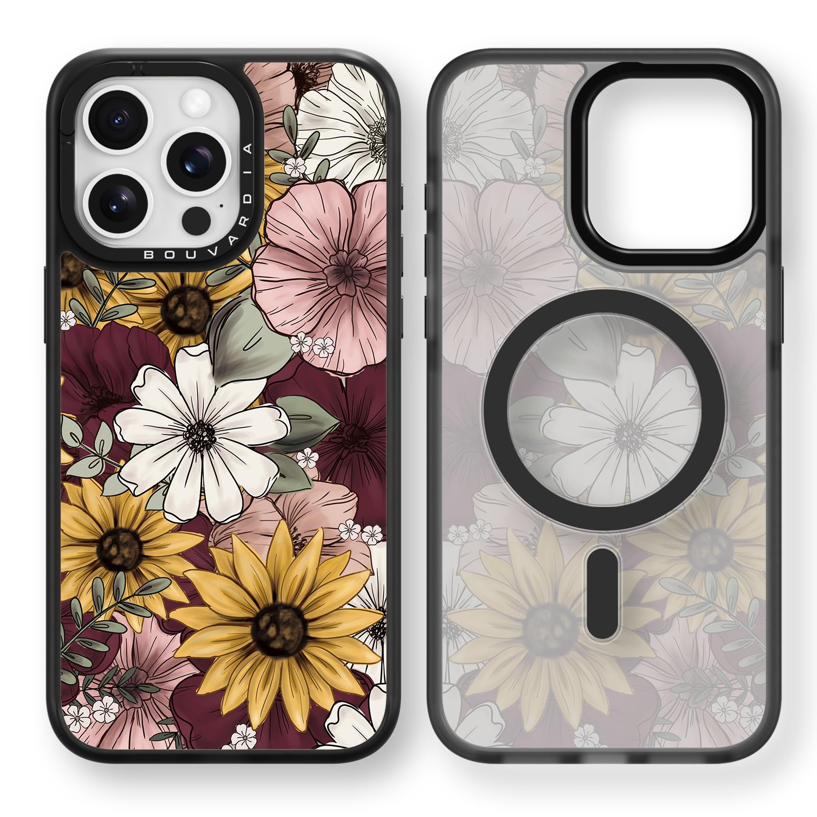 Bouvardia for iPhone 14 Pro Case, Compatible with Magsafe, Cute Design for Women & Girls, Protective & Aesthetic, ZL_Sunflower