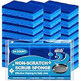 HOMEXCEL Sponges Kitchen 24pcs, Non-Scratch Sponges for Dishes, Scrub Cleaning Sponge Safe on Non-Stick Cookware, Dual Sided Dish Sponge for Kitchen, Household, Bathroom and More