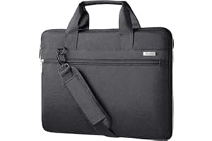 Voova Laptop Bag 15.6 Inch, 360° Protective Laptop Case Sleeve Compatible with MacBook Air 15 M2/M3/M4, MacBook Pro 15/16, 15-16” Lenovo Dell Hp, Waterproof Computer Bag Slim Briefcase, Black