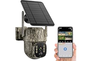 VOOPEAK Cellular Trail Camera- 4G LTE with Unlimited Data, 360° View HD Live Streaming Solar Panel Night Vision Motion Detection Two-Way Audio Game Camera for Hunting & Outdoor Security