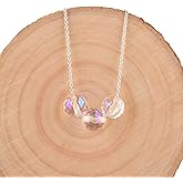 Dainty Angel Aura Quartz Crystals Pendant Necklace, Protection Gemstone Necklace, Energy Healing Spiritual Crystals, Birthday, Gift for Women, Gemstone Jewelry 18 inch AAA+ Quality (angel aura C)