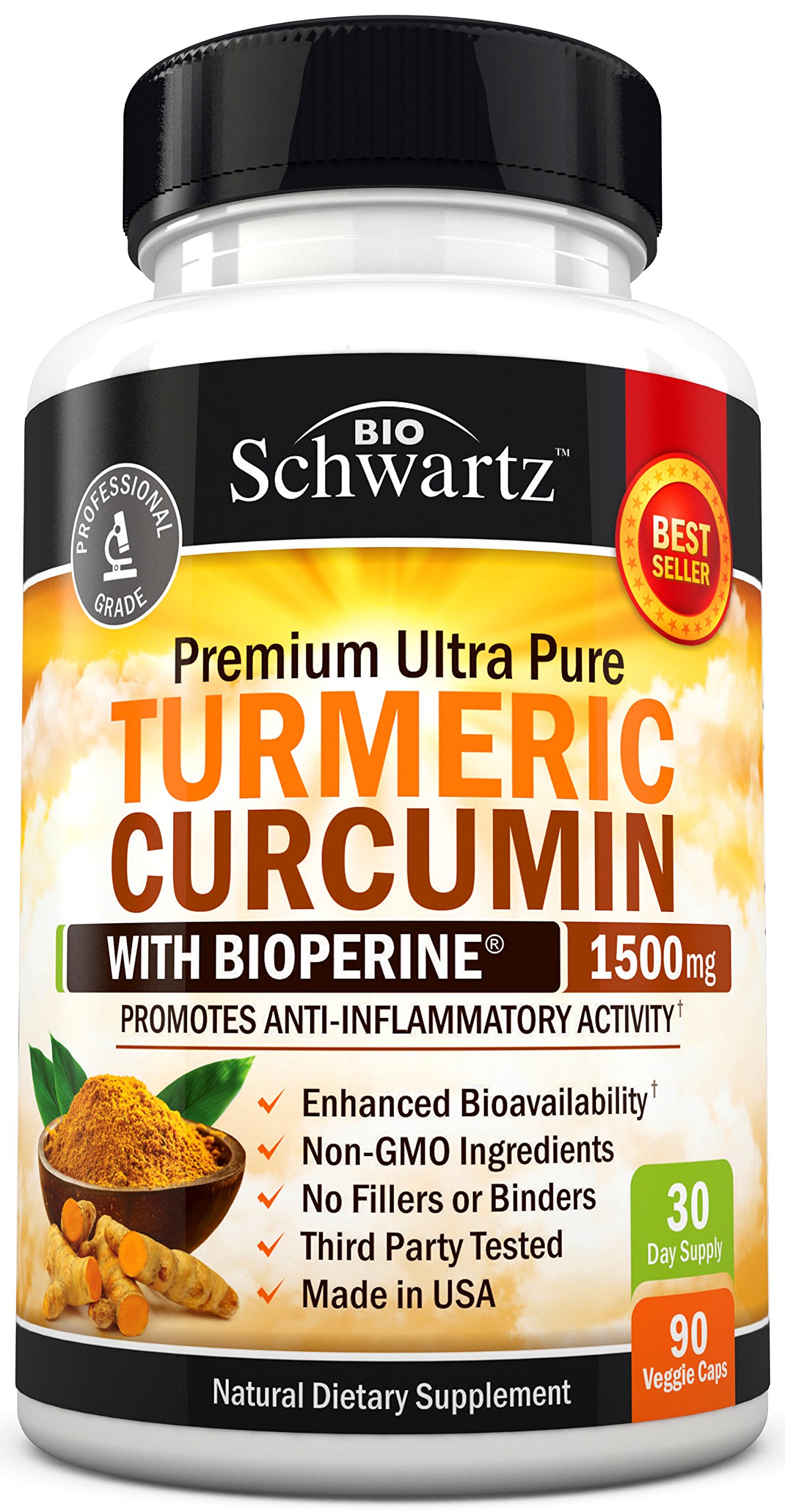 Turmeric Curcumin with Bioperine 1500mg. Highest Potency Available