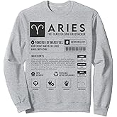 Funny Aries Astrological Sign Horoscope Birthday Men Women Sweatshirt