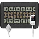 UTK Far Infrared Heating Pad for Back, Natural Jade &amp; Tourmaline, 23.5x16" | 52 Jade &amp; 20 Tourmaline Stones, Heat Pad with Soothing Warmth, Max 159&deg;F, 4H Auto-Off, Memory Function, Gifts for Women &amp; Men