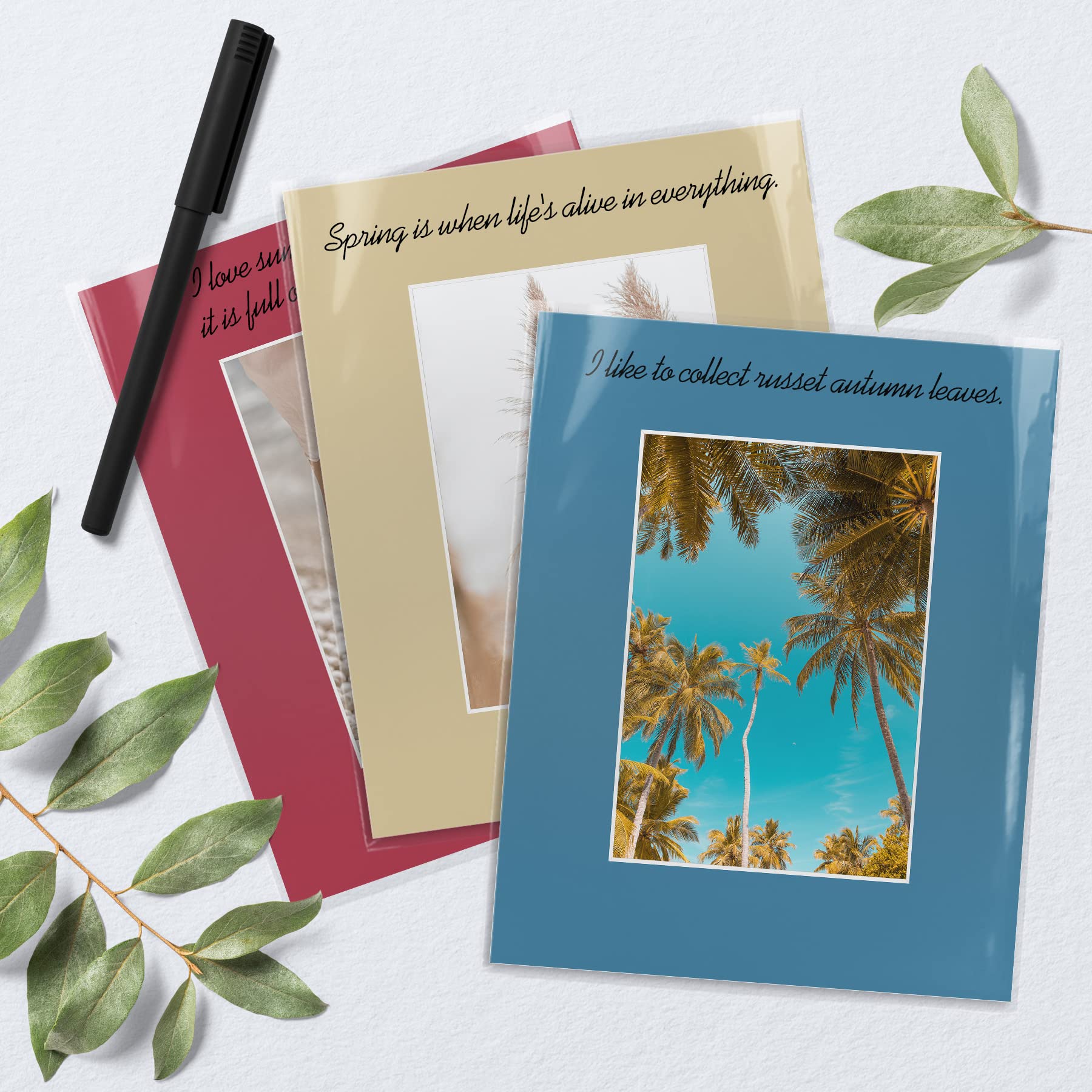 Golden State Art, Pack of 10 Mixed Colors Pre-Cut 8x10 Picture Mat for 5x7 Photo with White Core Bevel Cut Mattes Sets. Includes 10 High Premier Acid Free Mats & 10 Backing Board & 10 Clear Bags