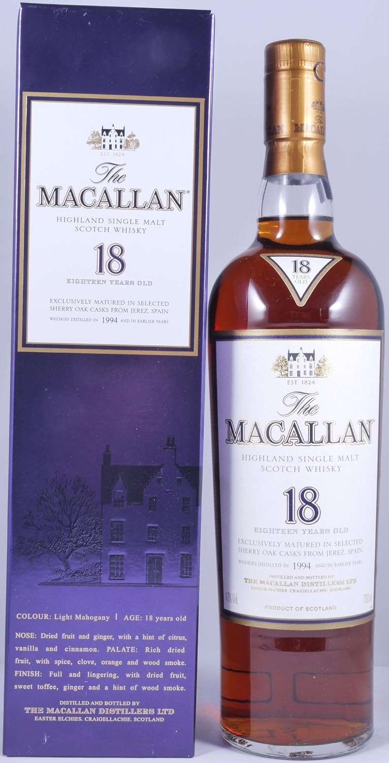 Macallan Light Mahogany Sherry Oak 1994 18 Year Old Whisky Amazon Co Uk Grocery