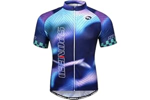 sponeed Men's Cycling Jerseys Tops Biking Shirts Short Sleeve Bike Clothing Full Zipper Bicycle Jacket with Pockets