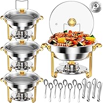 バーベキュー・調理用品 WANTKEY CAMP KC TOP PLATE Amazon.com: Keyoxy Round Chafing Dishes for Buffet 5 Qt,High