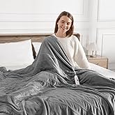 Electric Blanket Queen Heated Blanket Queen Size 84''X 90'' Soft Cozy Flannel with Dual Controller Heating Blanket of 5 Heating Level & 10 Hour Auto Off, ETL & FCC Certified, Machine Washable