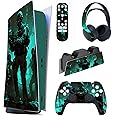 PlayVital Fearlessness Full Set Skin Decal for ps5 Console Digital Edition, Sticker Vinyl Decal Cover for ps5 Controller & Charging Station & Headset & Media Remote
