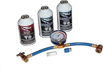 A C Recharge Kit And Hose With Gauge Amazon Ca Automotive