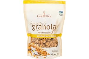 Erin Baker's Homestyle Granola Vanilla Almond Quinoa, Vegan, NON-GMO, 7Grams of Plant Based Protein,12 Ounce