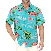 Gavliuu Hawaiian Shirt for Men with Pocket - Button Down Wrinkle-Resistant for Beach, Pool Parties (S-4XL)
