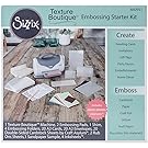 Sizzix 660951 Texture Boutique Embossing Machine Starter Kit, White/Gray
