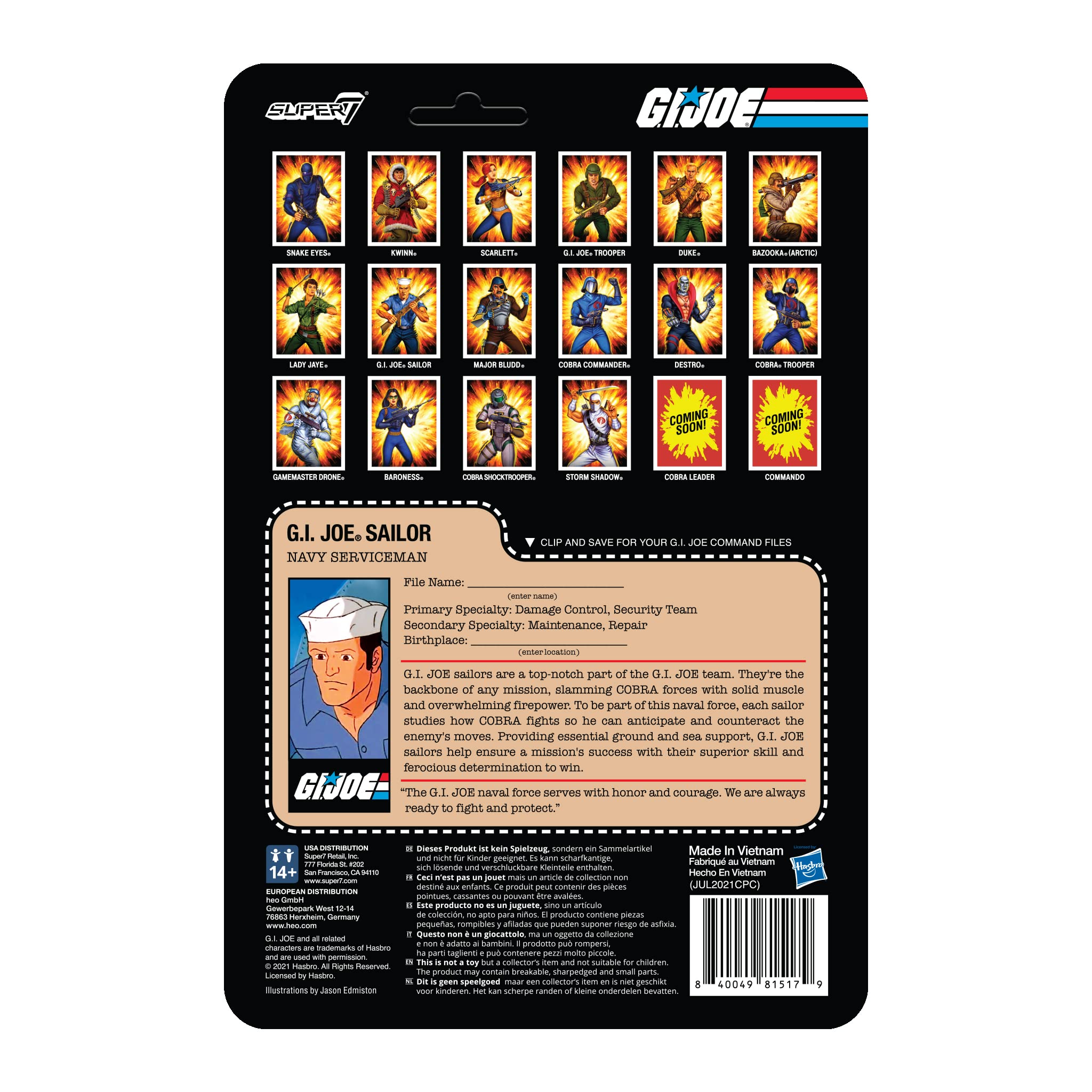 Super7 G.I. Joe Sailor Blueshirt (Beard/Tan) - 3.75
