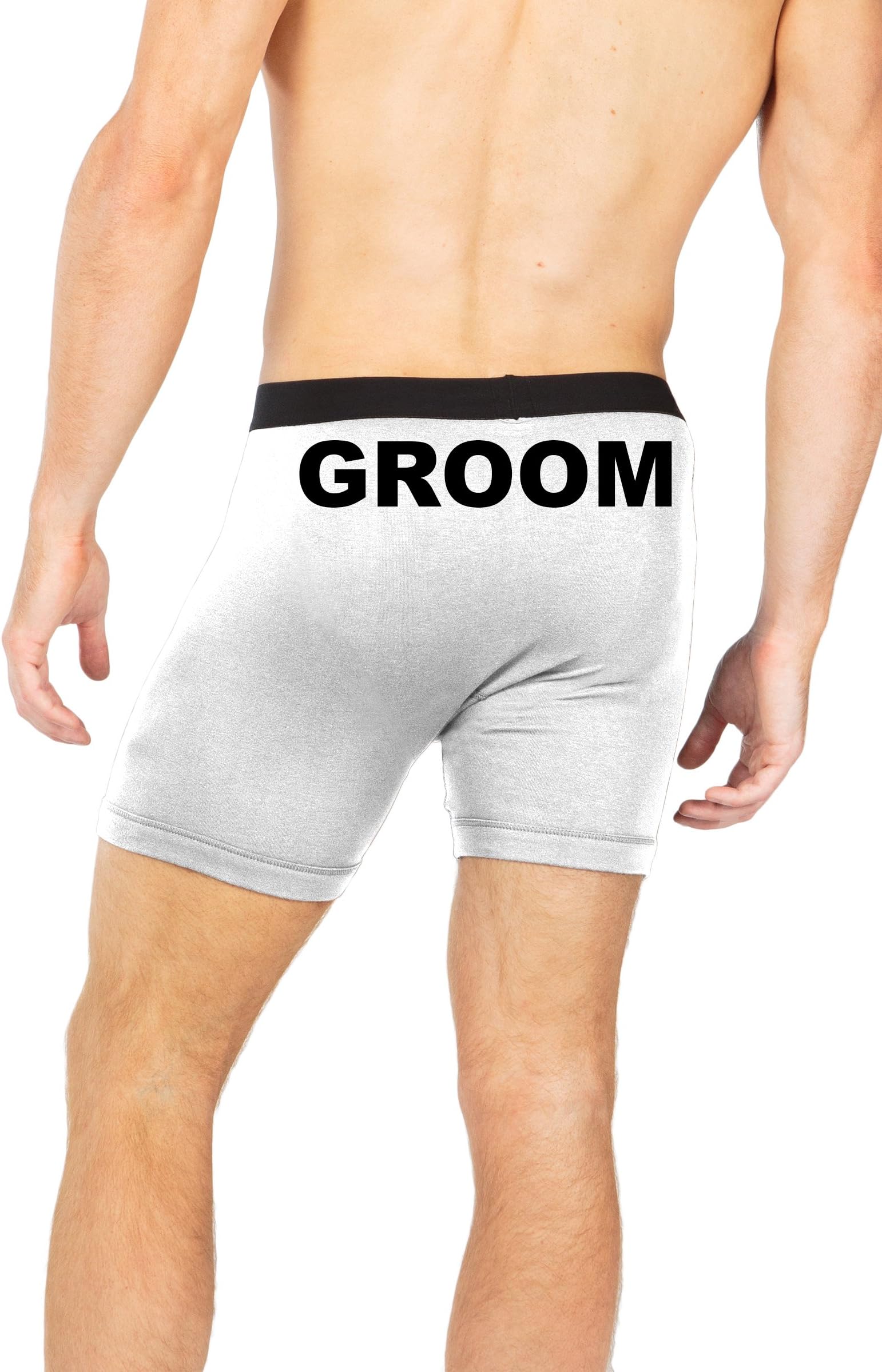 Boxer Briefs for Men Groom Wedding Underwear Bachelor Party Gifts White