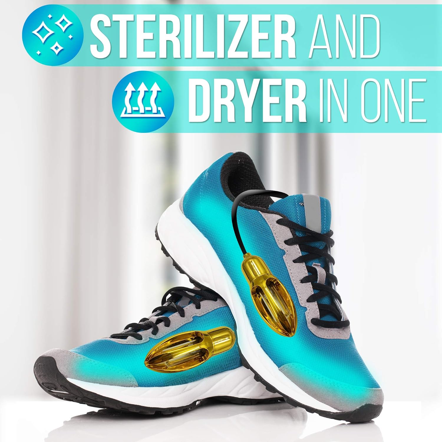 JJ CARE [Upgraded] Shoe Sterilizer, 2-in-1 Shoe Dryer & Sanitizer with 8,000 Hours of Lamp Life, Fits Any Shoe Size, Boot Dryer and Shoe Sanitizer, Light Sanitizer for Hat, Footwear, Cars: Shoes