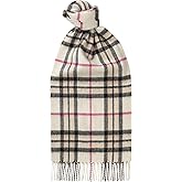 Glen Isla 100% Cashmere Classic Tartan Brushed Cream - Made In Scotland