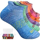 BIOAUM Womens Cotton Ankle Anti-blister Thick Cushioned Wicking Odor Resist Athletic Running Socks 5-6 Pairs